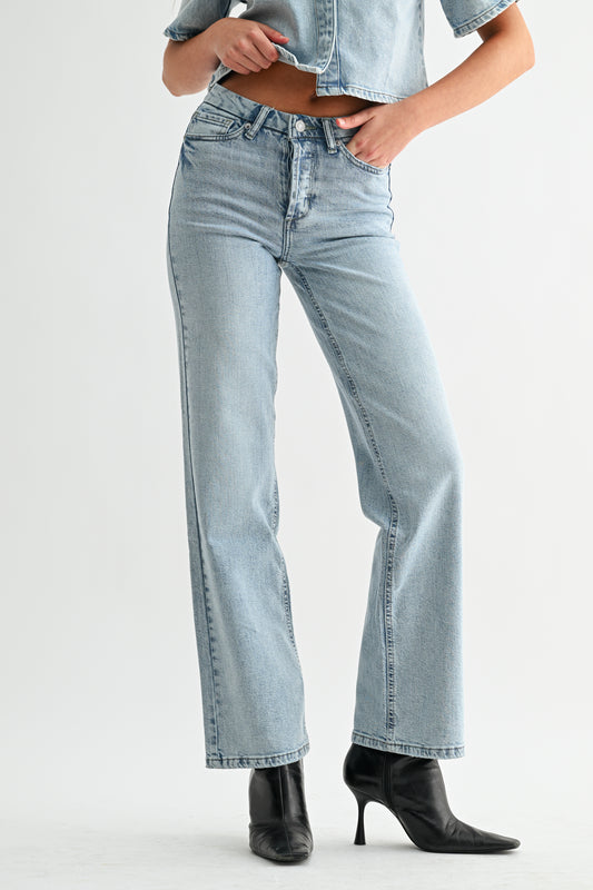 High Rise Hidden Waistband Straight