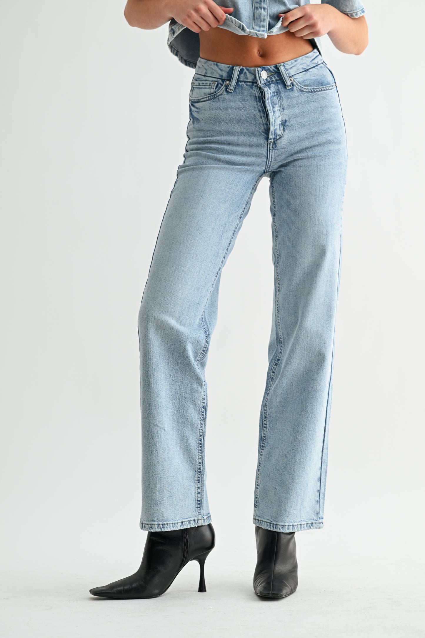 High Rise Hidden Waistband Straight