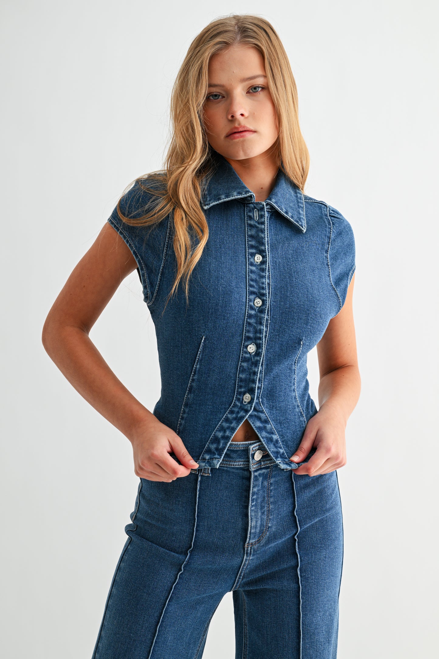 The Seam Fitted Denim Shirt