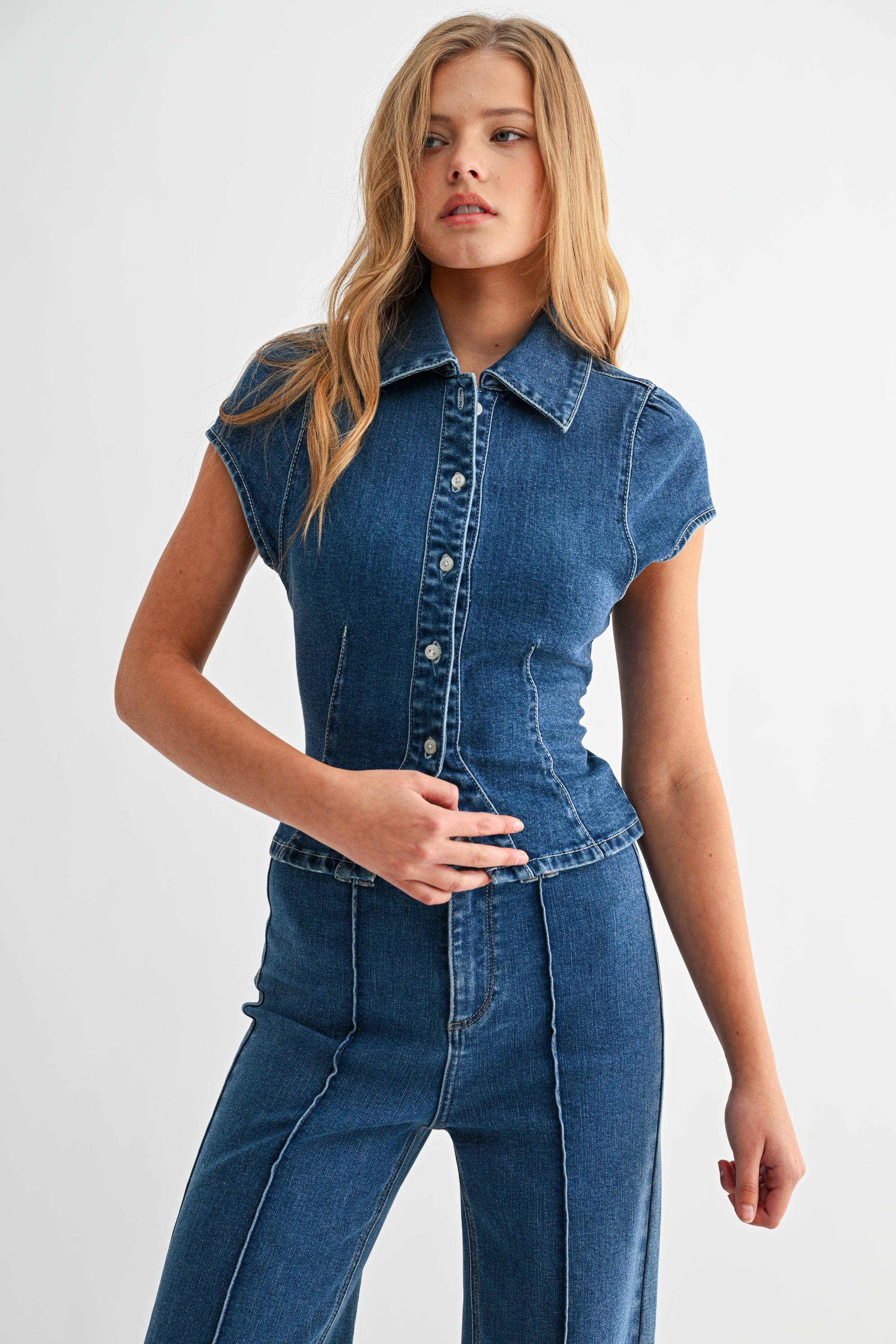 The Seam Fitted Denim Shirt
