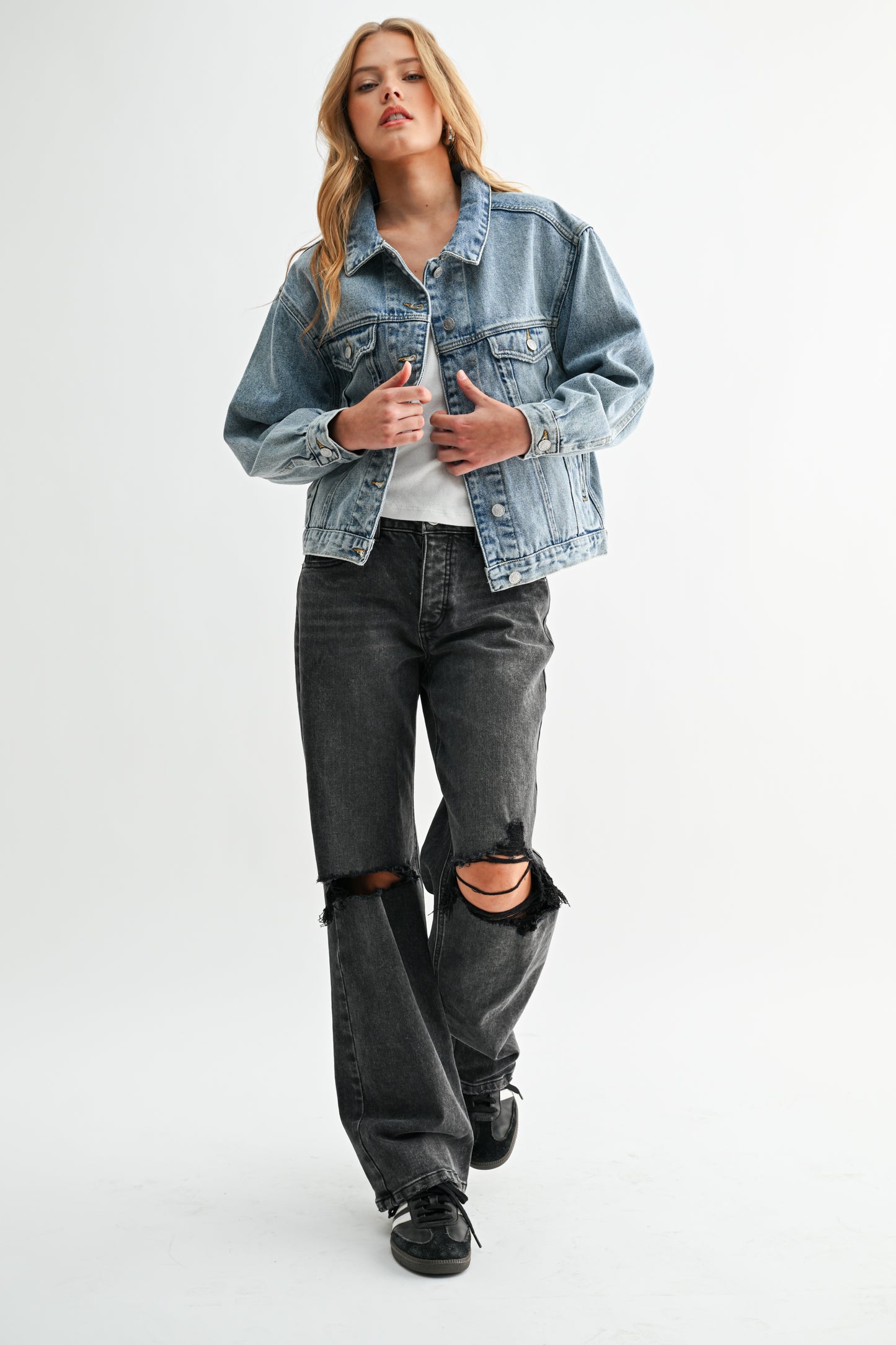 The Aura Cropped Denim Jacket