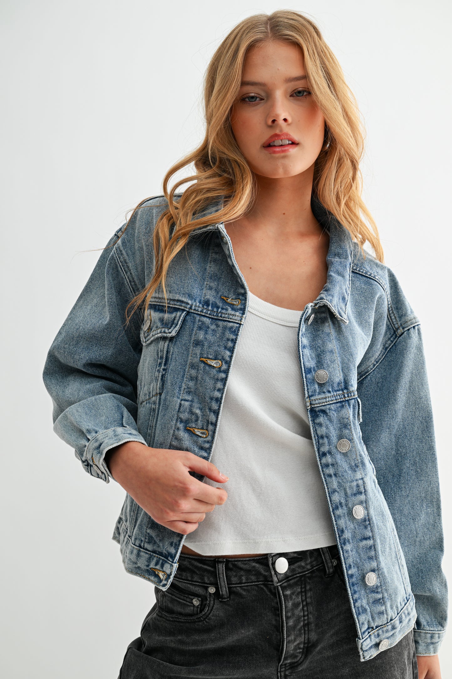The Aura Cropped Denim Jacket