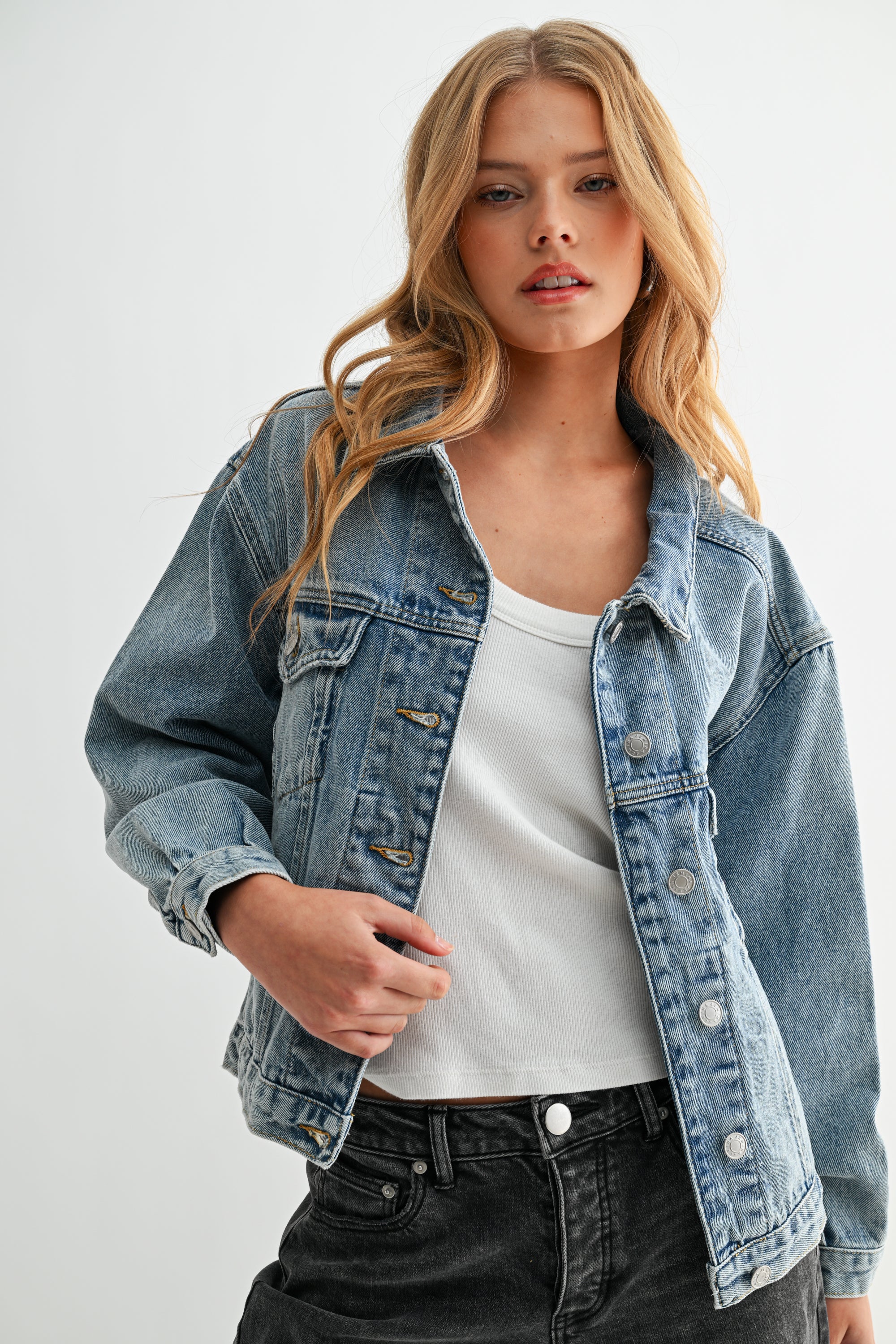 The Aura Cropped Denim Jacket