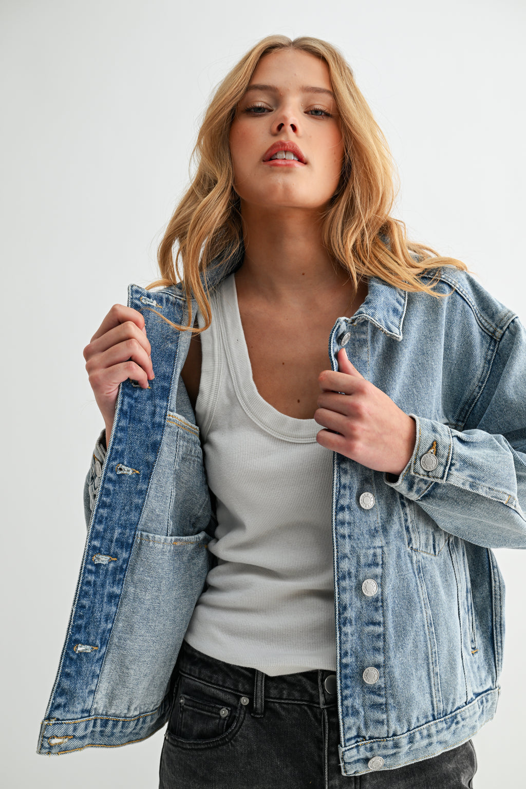 The Aura Cropped Denim Jacket