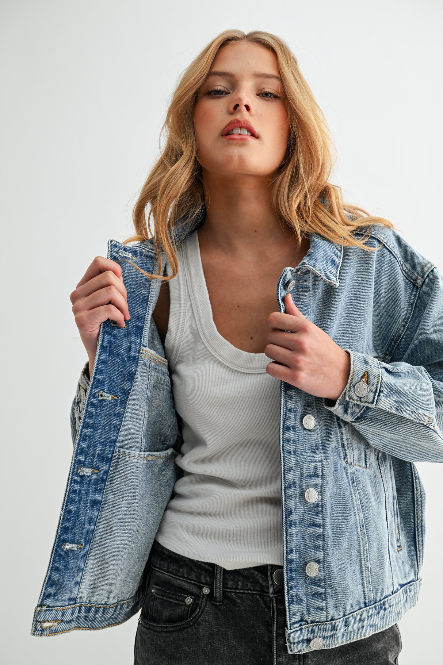 The Aura Cropped Denim Jacket
