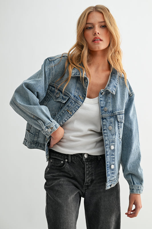 The Aura Cropped Denim Jacket