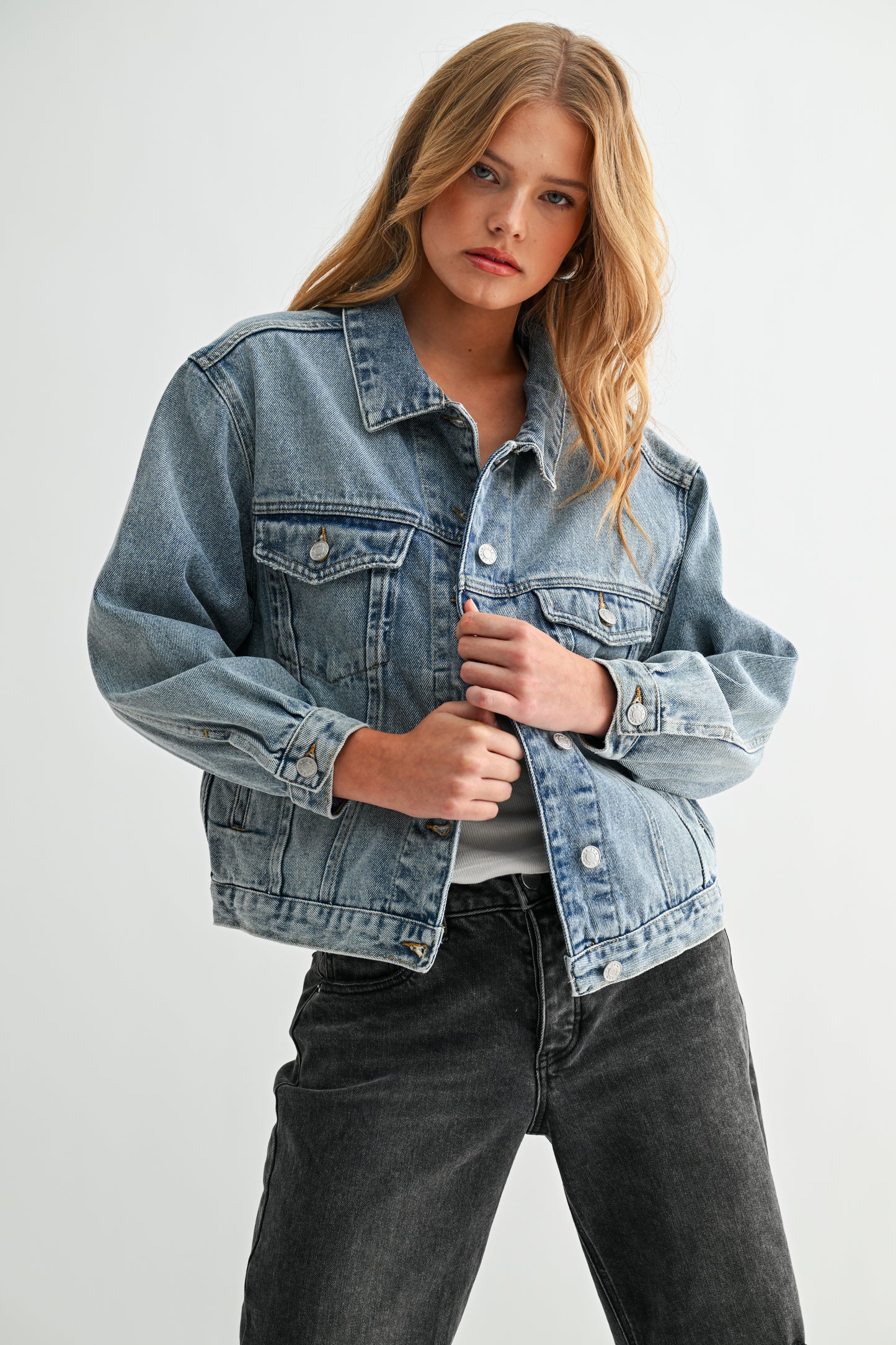 The Aura Cropped Denim Jacket