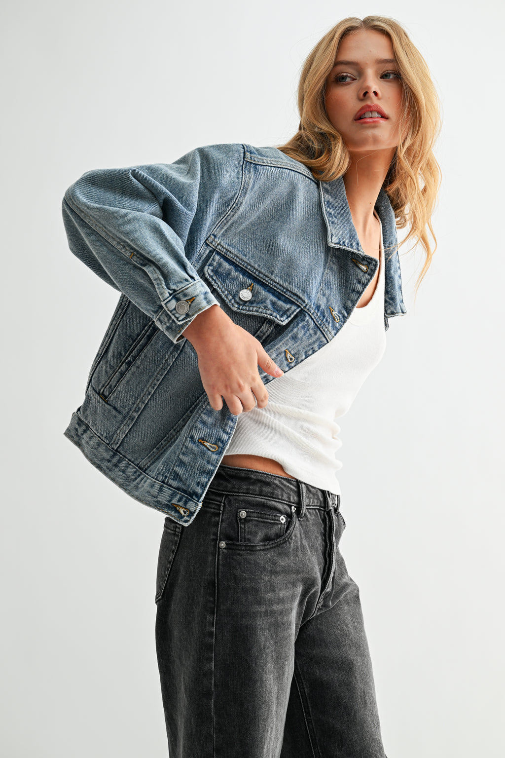 The Aura Cropped Denim Jacket