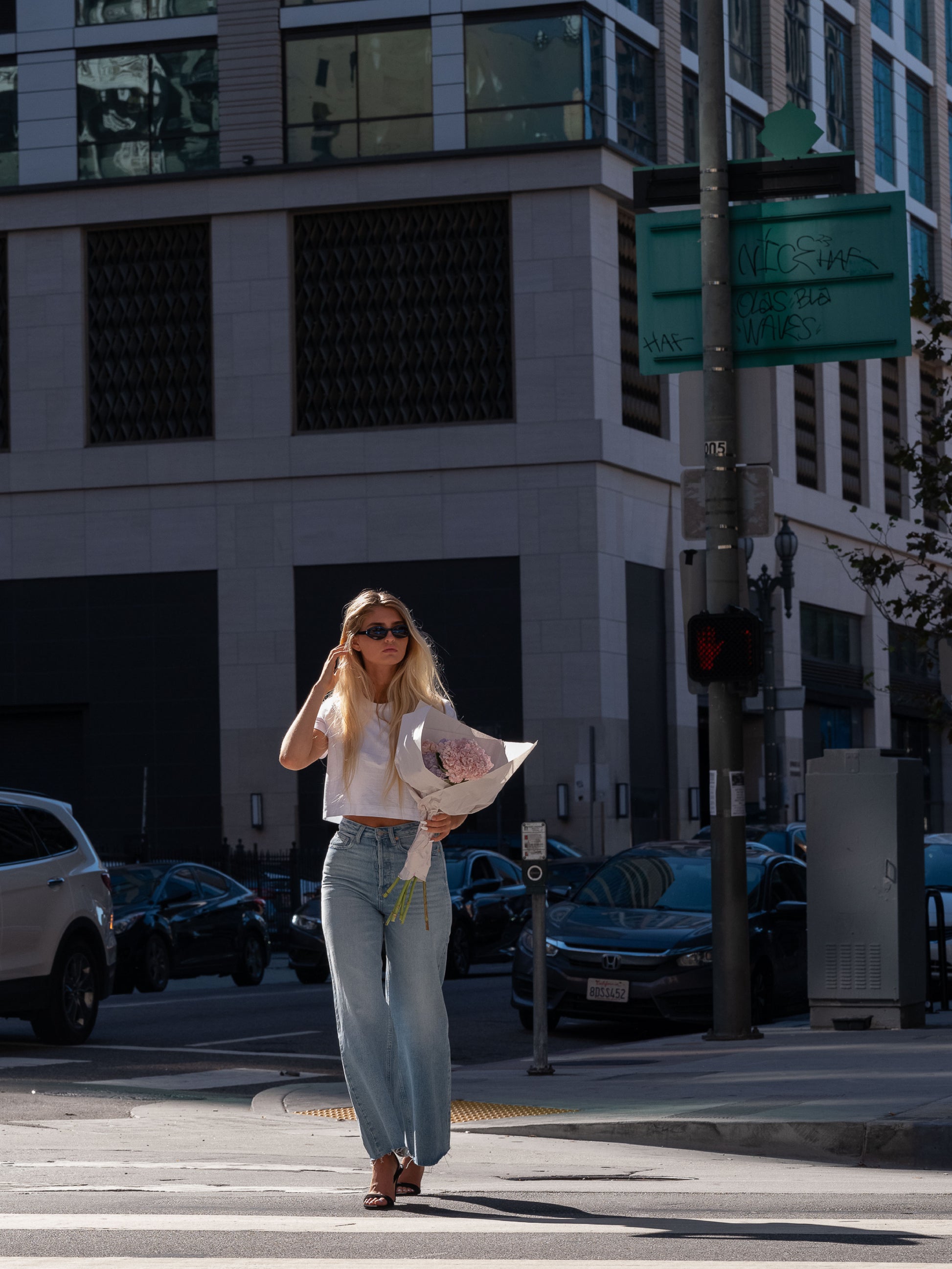 High Rise Wide Leg Denim Pant in Light Wash, Designed for ultimate comfort and style