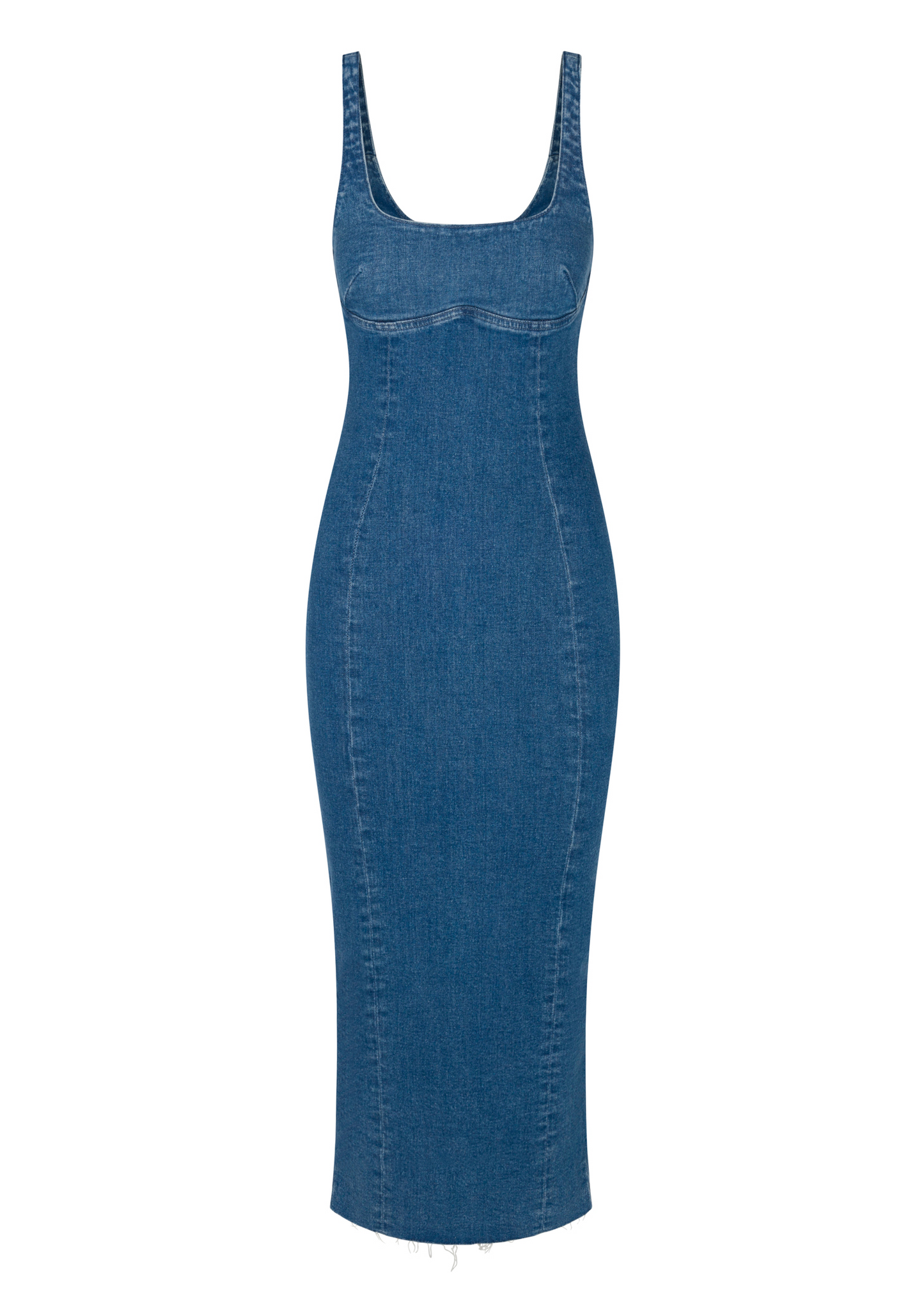 Seamed Denim Dress